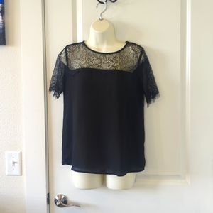 Active USA Black Lace Top